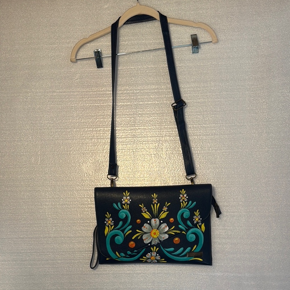 Fina Catrina Hand painted leather purse.